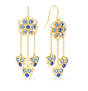 серебряные серьги с алпанитом и фианитами