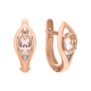 золотые серьги с морганитами