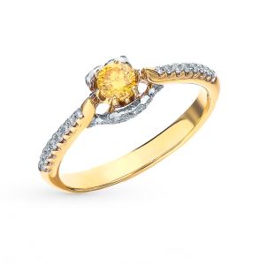 золотое кольцо с бриллиантами