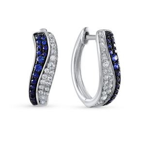 серебряные серьги с алпанитом и фианитами