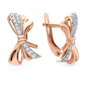 золотые серьги с фианитами