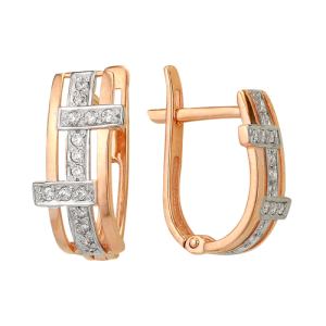 золотые серьги с фианитами