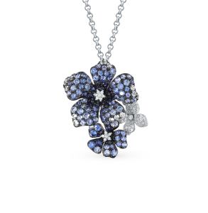 золотая подвеска с сапфирами и бриллиантами