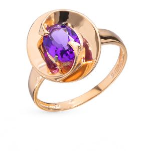 золотое кольцо с аметистом