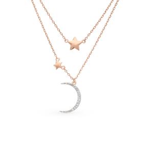 серебряное шейное украшение с фианитами