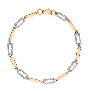 золотой браслет с фианитами