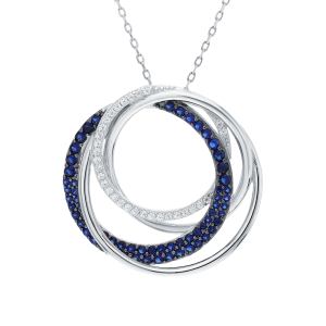 серебряное шейное украшение с фианитами