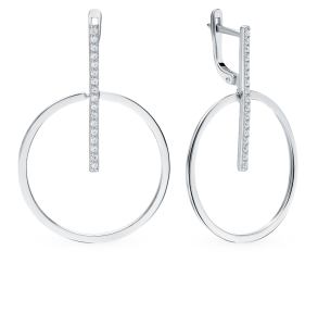 серебряные серьги с фианитами