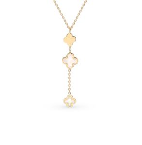 золотое шейное украшение с перламутром