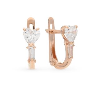 золотые серьги с фианитами