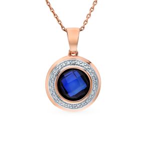 золотая подвеска с сапфирами и бриллиантами