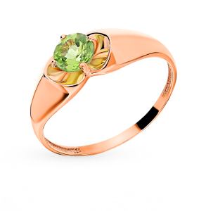 золотое кольцо с хризолитом