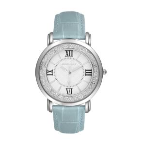 Женские часы с кристаллами на кожаном ремне