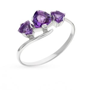 серебряное кольцо с аметистом