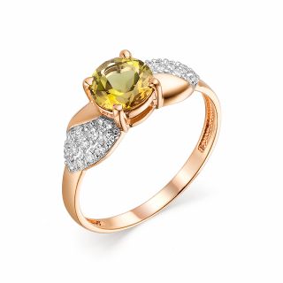 Золотое кольцо с султанитами и фианитами GRANAT 1.10.11 ...