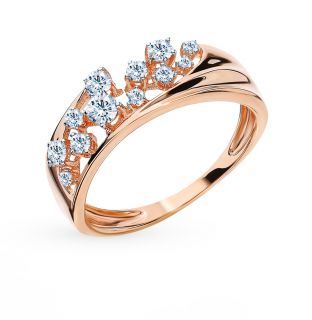 Золотое кольцо с бриллиантами SUNLIGHT: красное и розовое ...