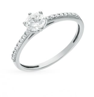 Серебряное кольцо с фианитами СОРОКИН К-2825-Р: белое серебро 925 пробы, фианит — купить в интернет-магазине SUNLIGHT, фото, артикул 49860