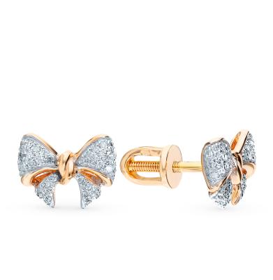 Золотые серьги с бриллиантами