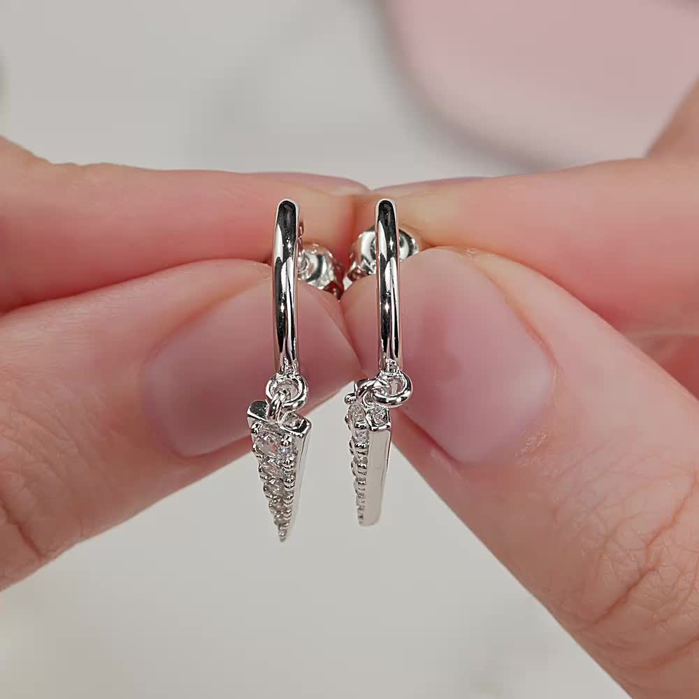 Серебряные серьги с фианитами BASTET S58083-C9W-01: белое серебро 925 ...