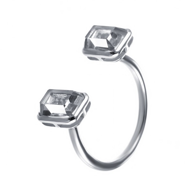 Серебряное кольцо с кубическим цирконием и кварцем в Краснодаре