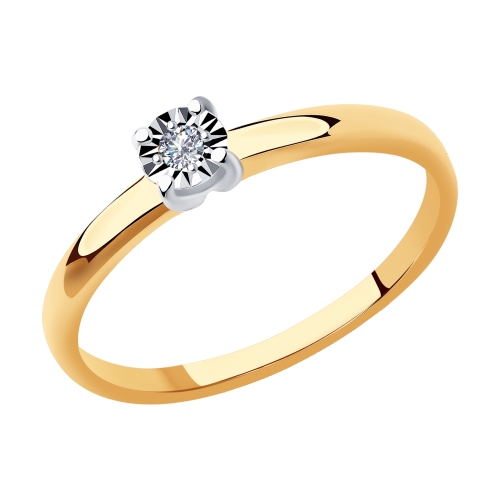 Фото «Золотое кольцо с бриллиантами SOKOLOV 1011905»