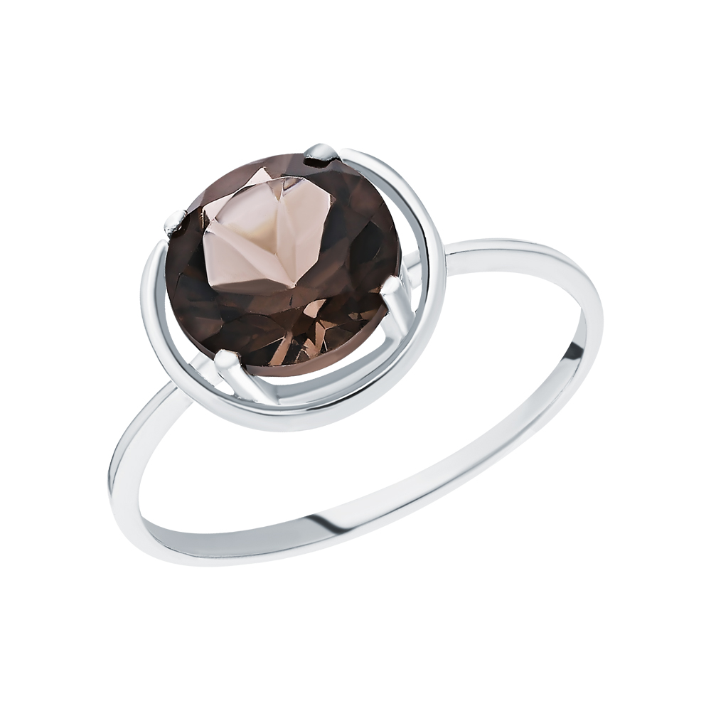 Серебряное кольцо с кварцами дымчатыми в Самаре