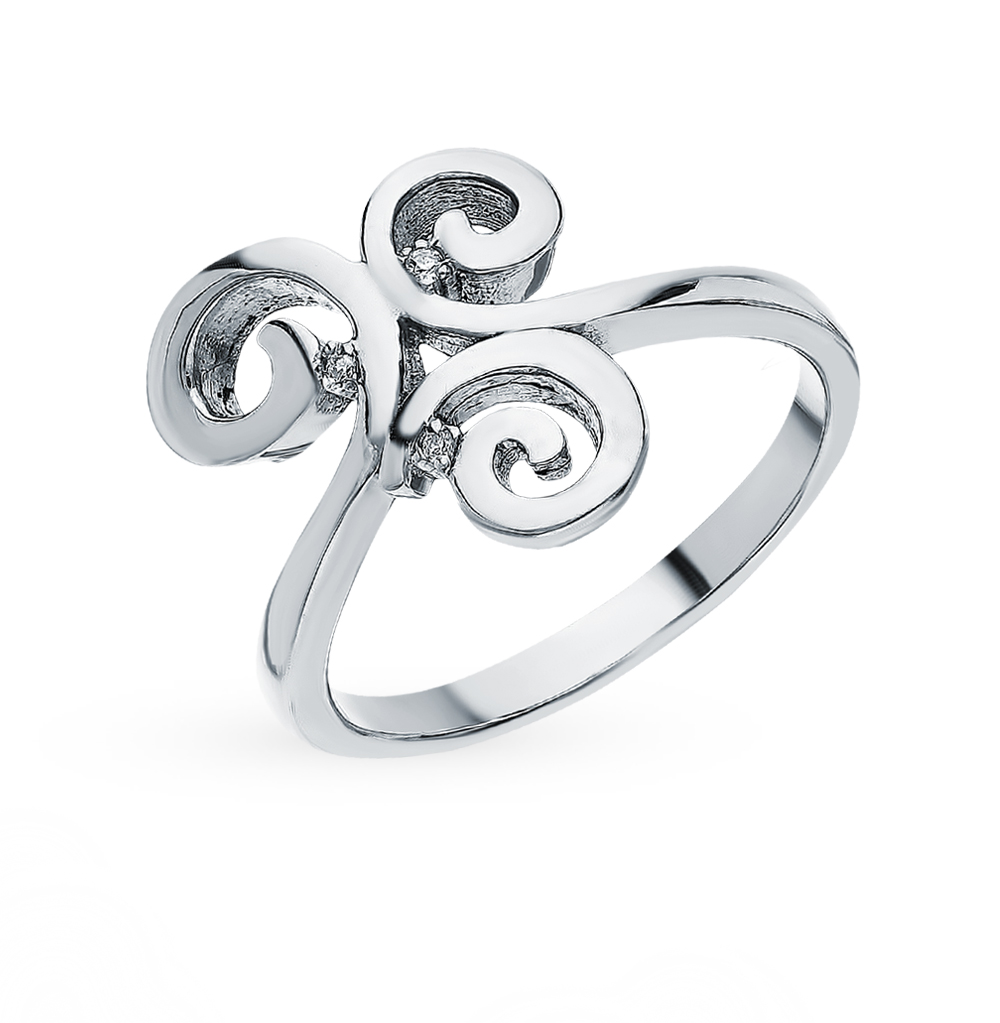 Серебряное кольцо с бриллиантами в Санкт-Петербурге