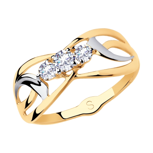 Золотое кольцо с фианитами SOKOLOV 018129 в Екатеринбурге