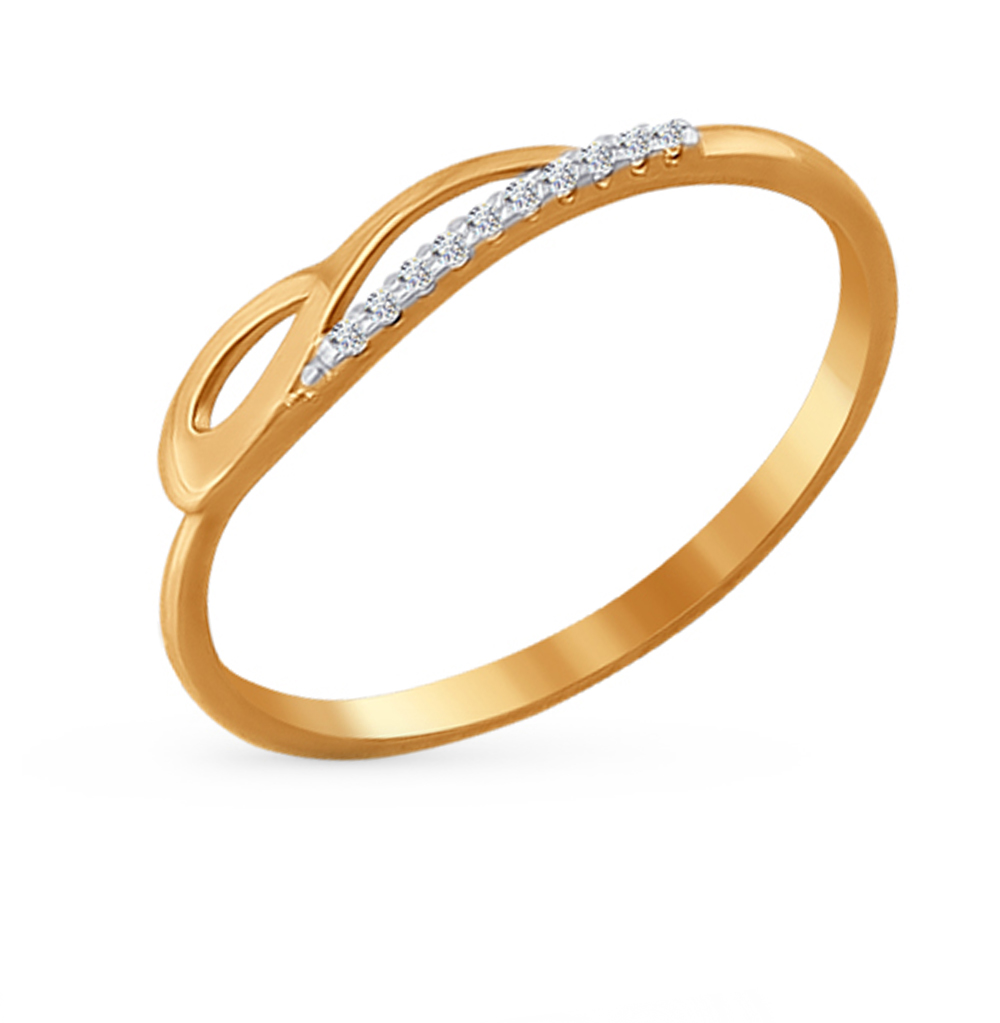 Фото «Золотое кольцо с фианитами SOKOLOV 016557*»