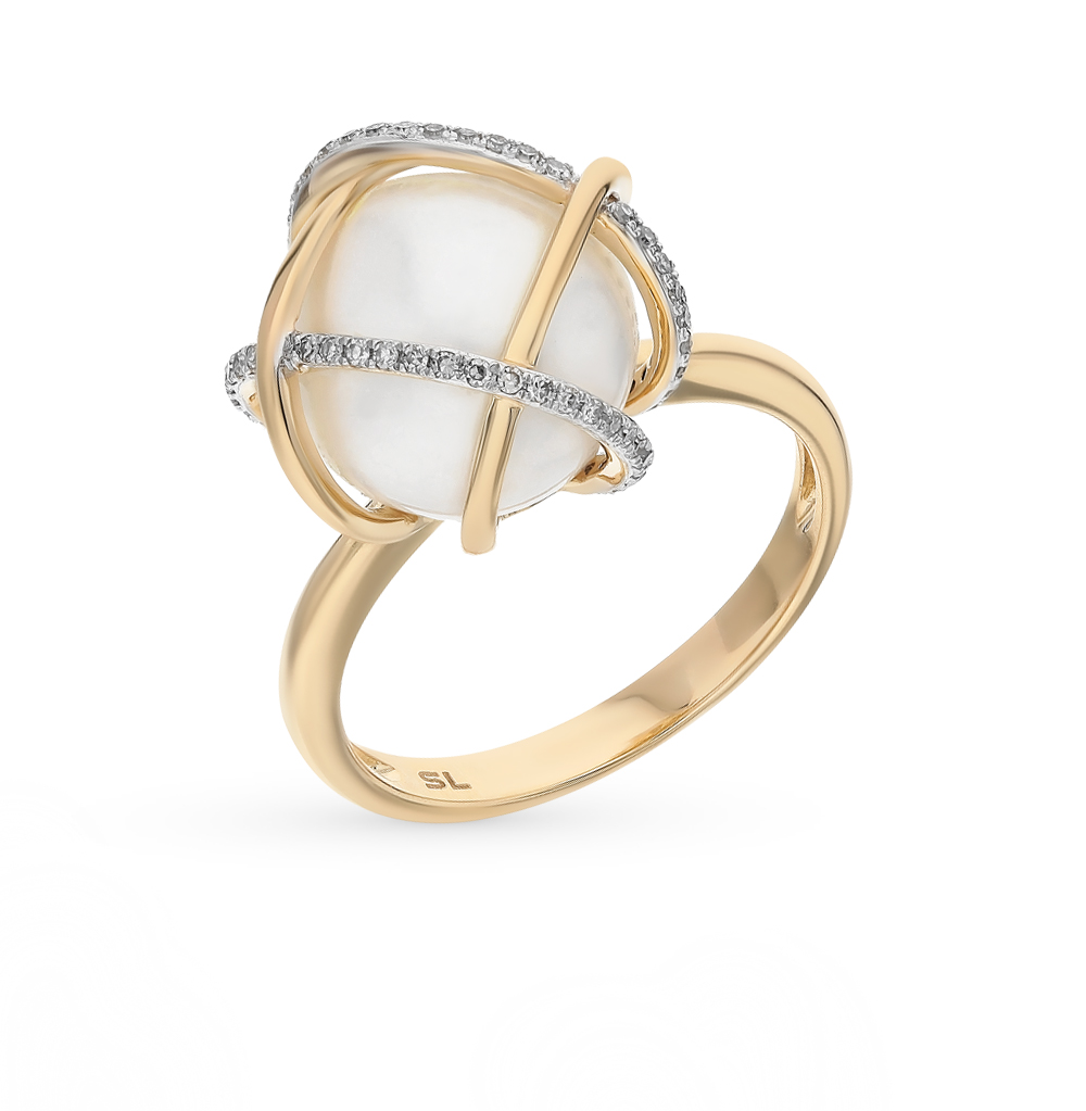 Золотое кольцо с жемчугом и бриллиантами в Нижнем Новгороде