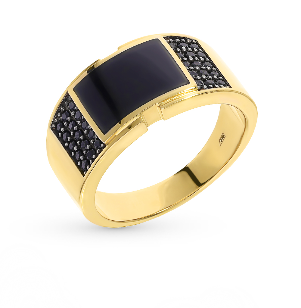 Золотое кольцо с ониксом в Ростовe-на-Дону
