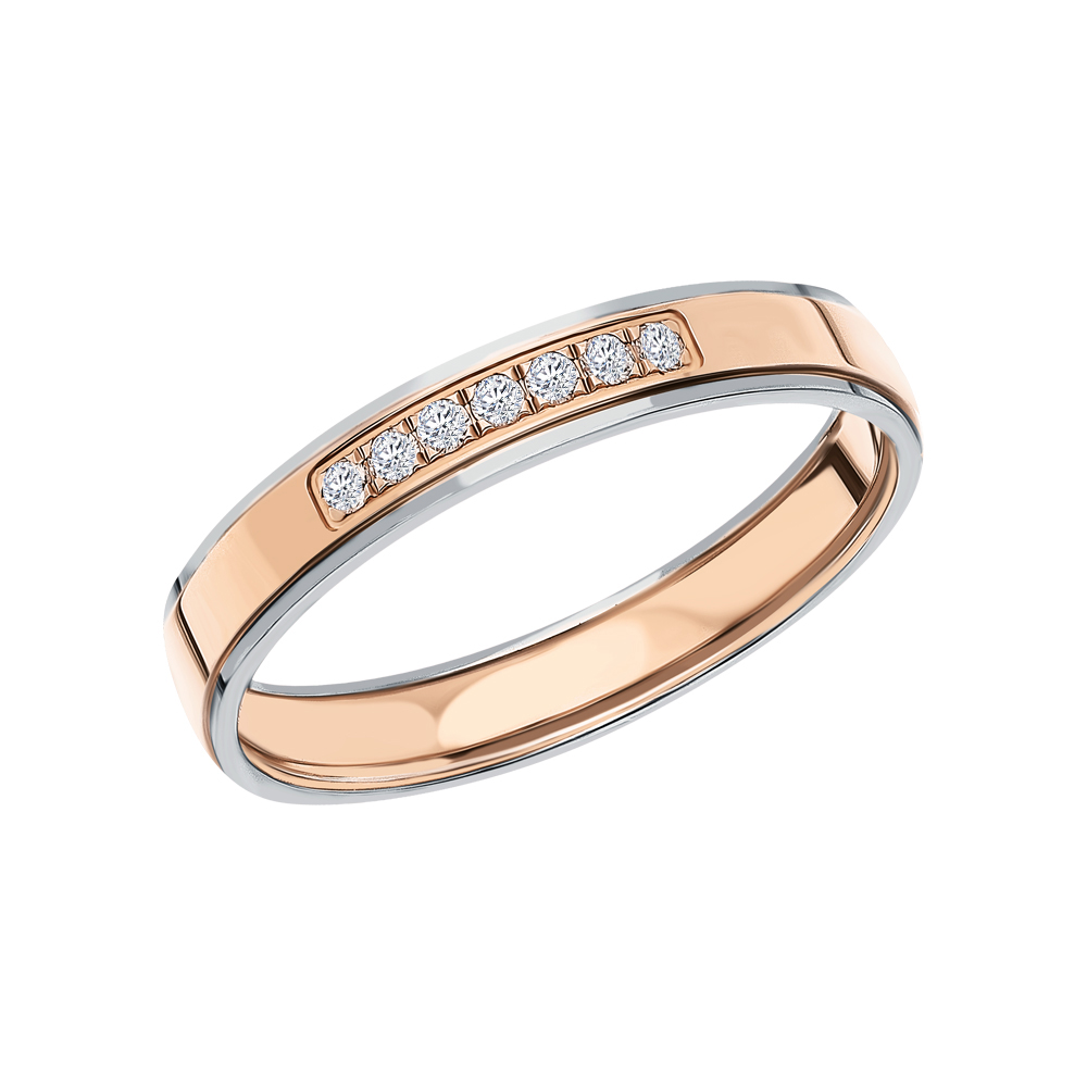 Фото «Золотое обручальное кольцо с фианитами SOKOLOV 114108-01*»