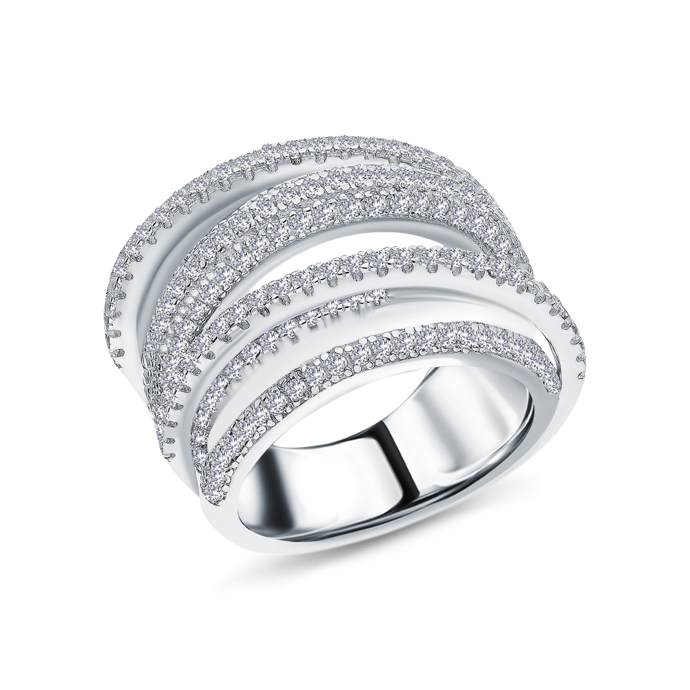 Серебряное кольцо с фианитами в Новосибирск