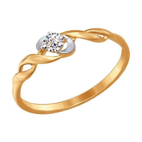 Золотое кольцо с фианитами SOKOLOV 017216 в Новосибирске