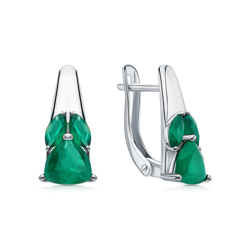 Серебряные серьги с агатами природными в Санкт-Петербурге