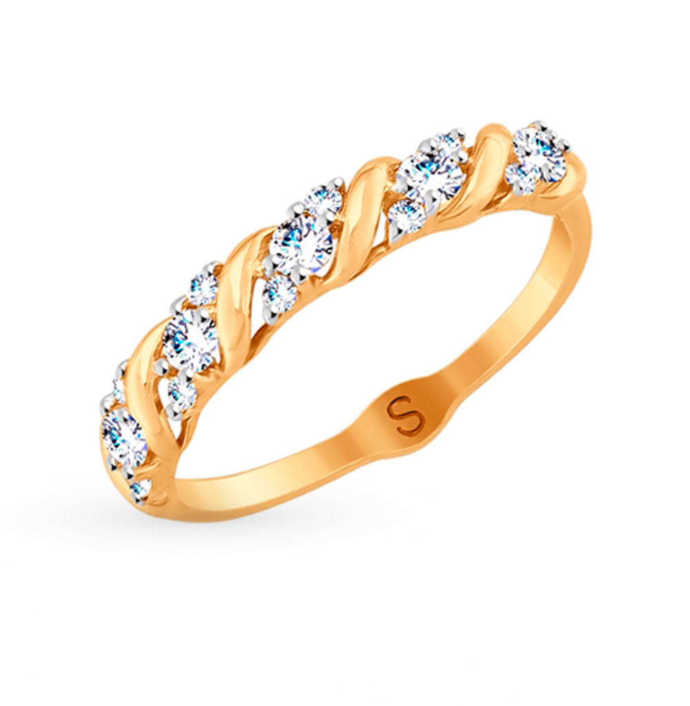 Золотое кольцо с фианитами SOKOLOV 017852 в Нижнем Новгороде
