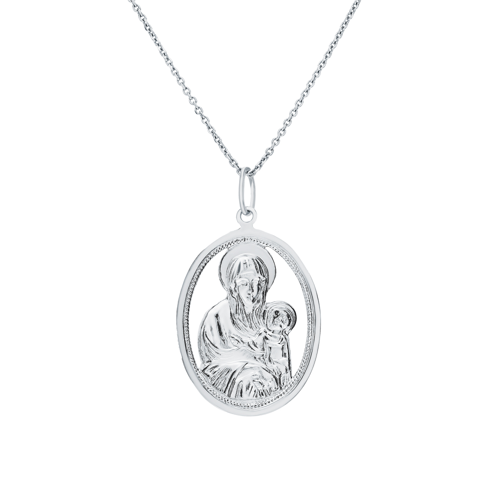 Серебряная подвеска "Богородица «Воспитание»" в Самаре
