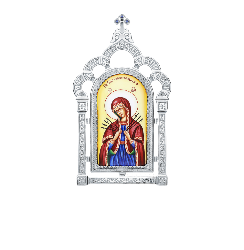 Серебряная икона с эмалью и со шпинелью в Самаре