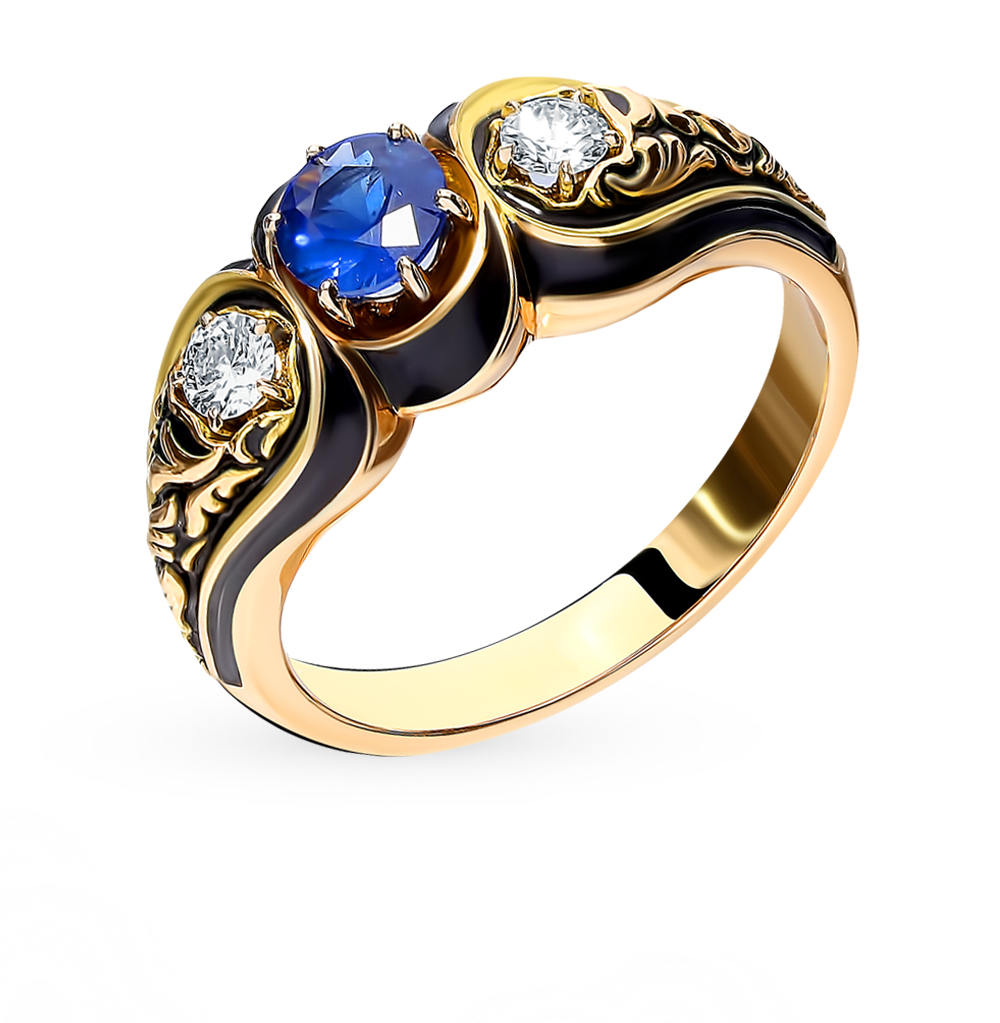 Золотое кольцо с сапфиром и бриллиантами в Нижнем Новгороде