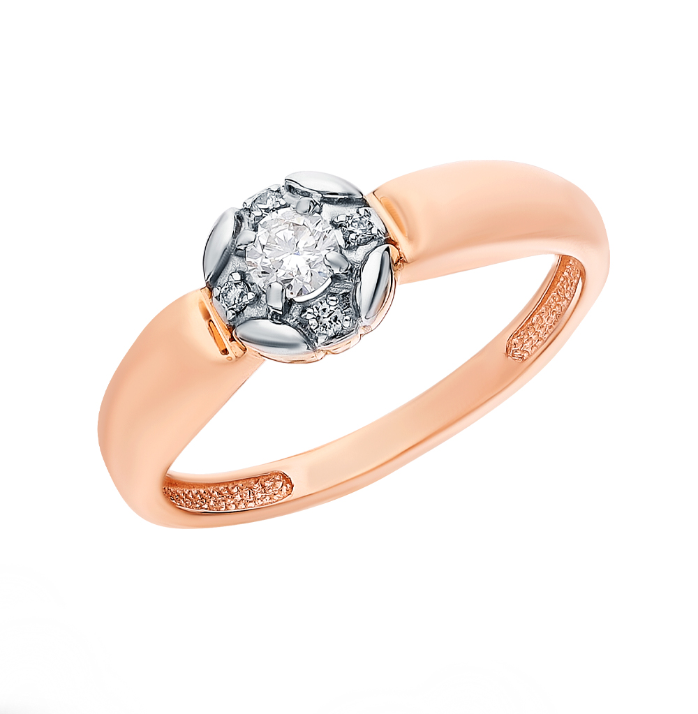Золотое кольцо с бриллиантами в Ростовe-на-Дону
