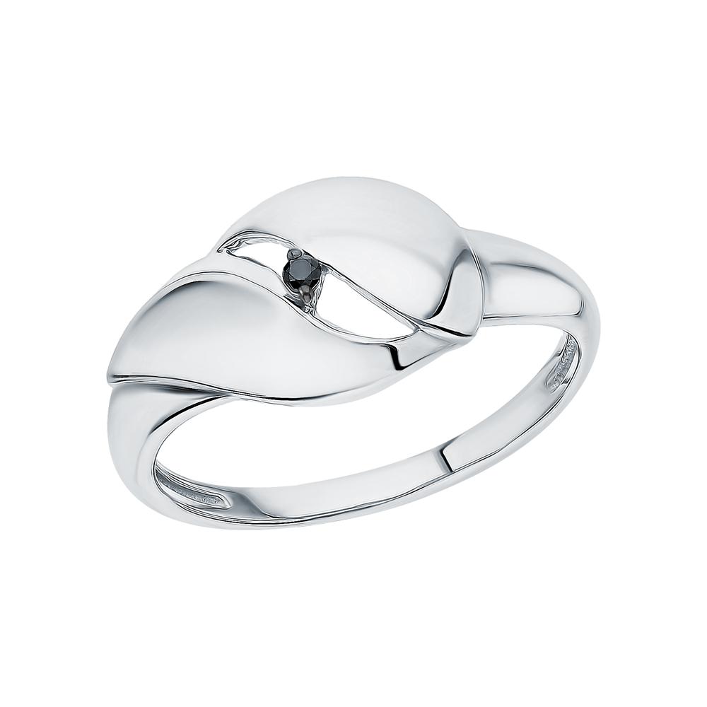 Серебряное кольцо с черными бриллиантами в Санкт-Петербурге