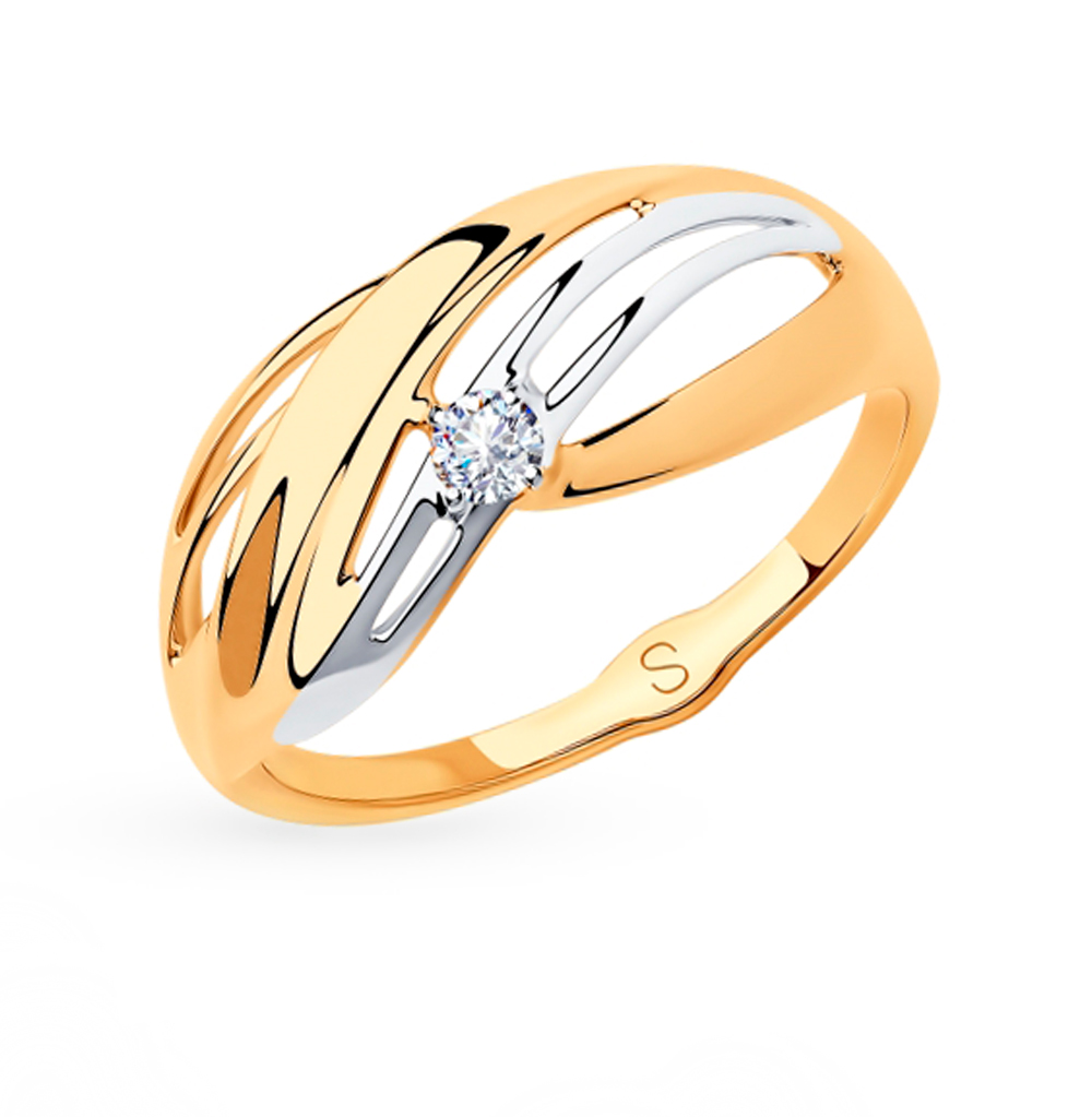 Золотое кольцо с фианитами SOKOLOV 018181 в Санкт-Петербурге