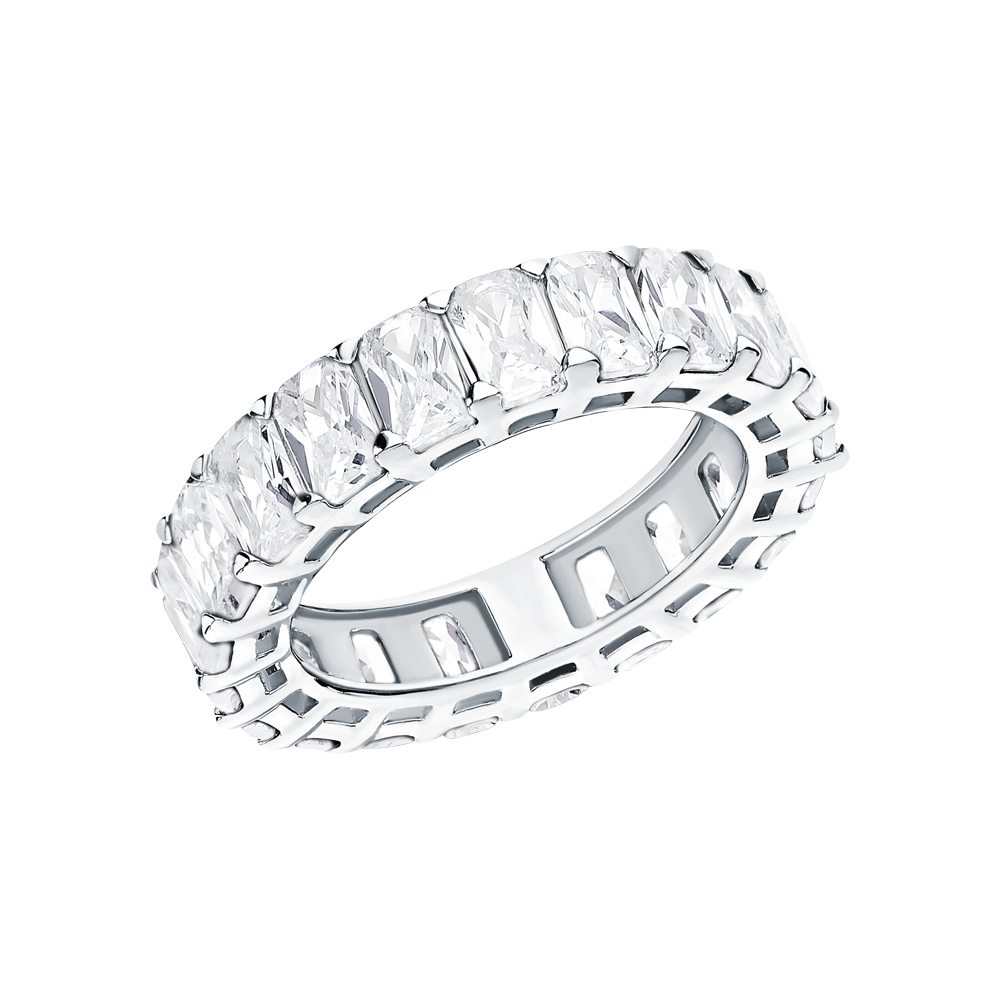 Фото «Серебряное кольцо с фианитами и серебряной вставкой»