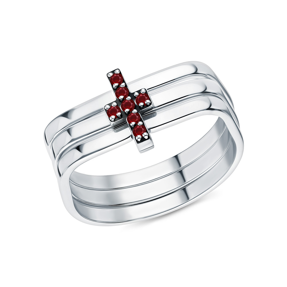 Серебряное кольцо с фианитами «Пресвятая Троица» в Краснодаре