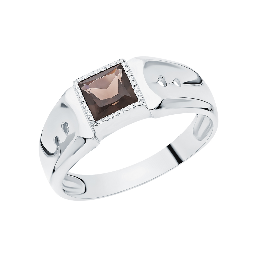 Серебряное кольцо с кварцами дымчатыми в Самаре