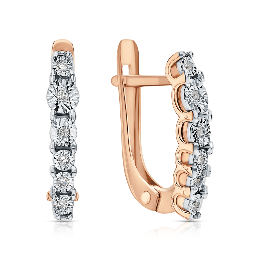 Фото «Золотые серьги с бриллиантами природными»