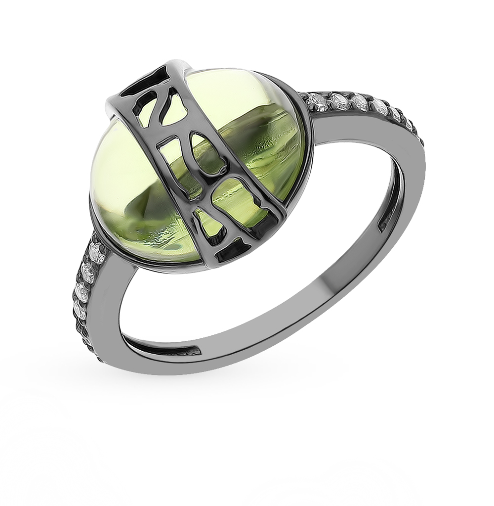 Серебряное кольцо с фианитами и ситаллами в Краснодаре