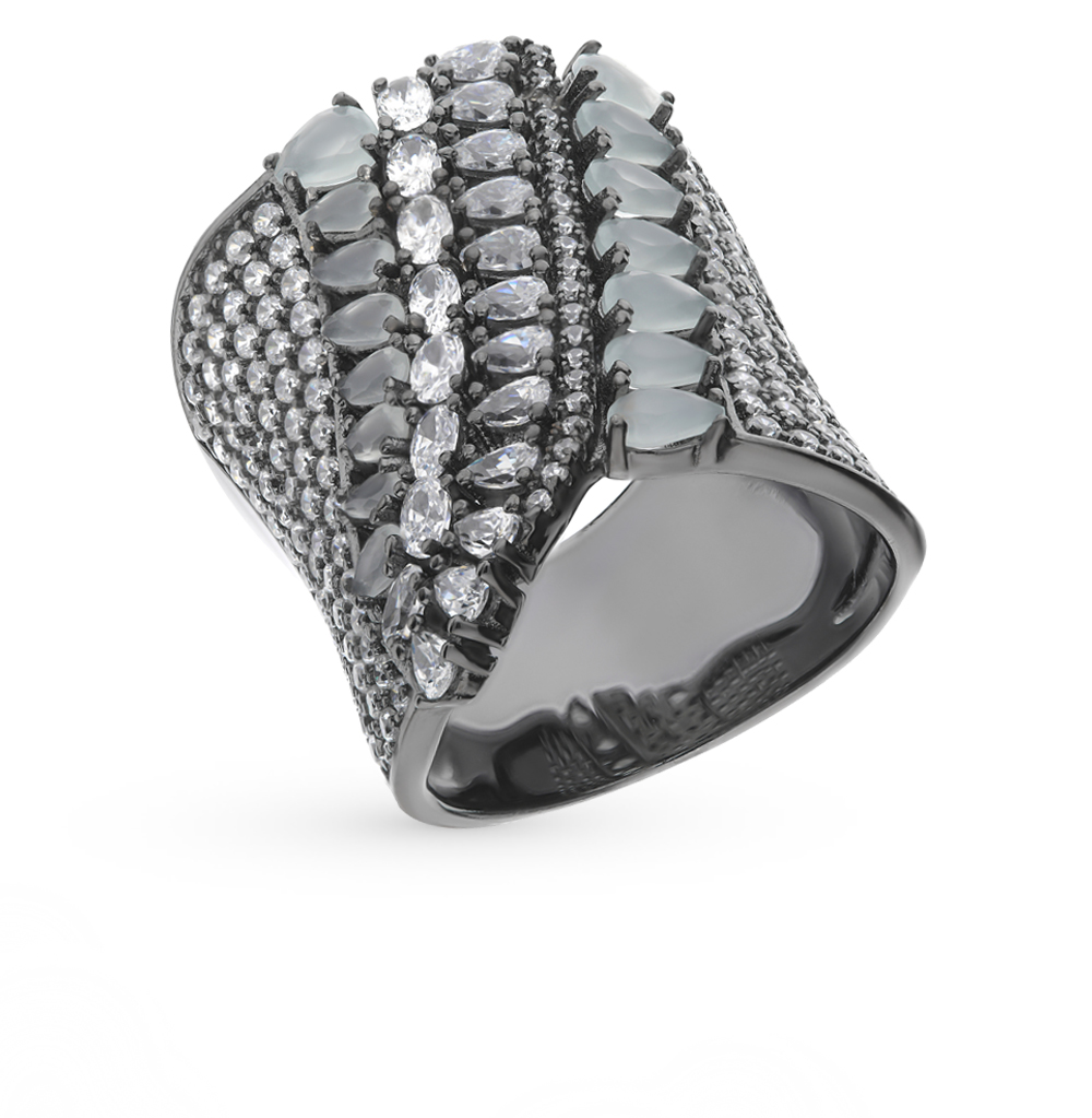 Серебряное кольцо с фианитами и алпанитом в Самаре