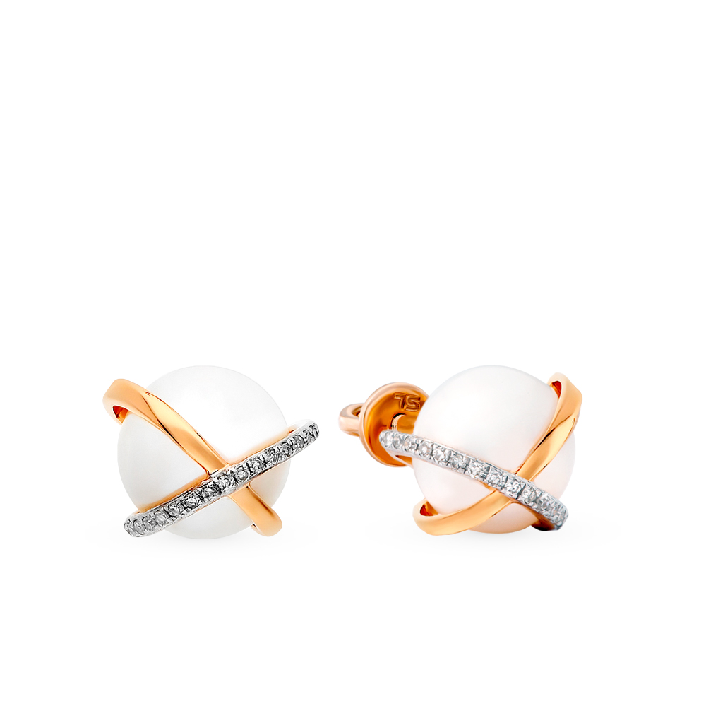 Золотые серьги с бриллиантами