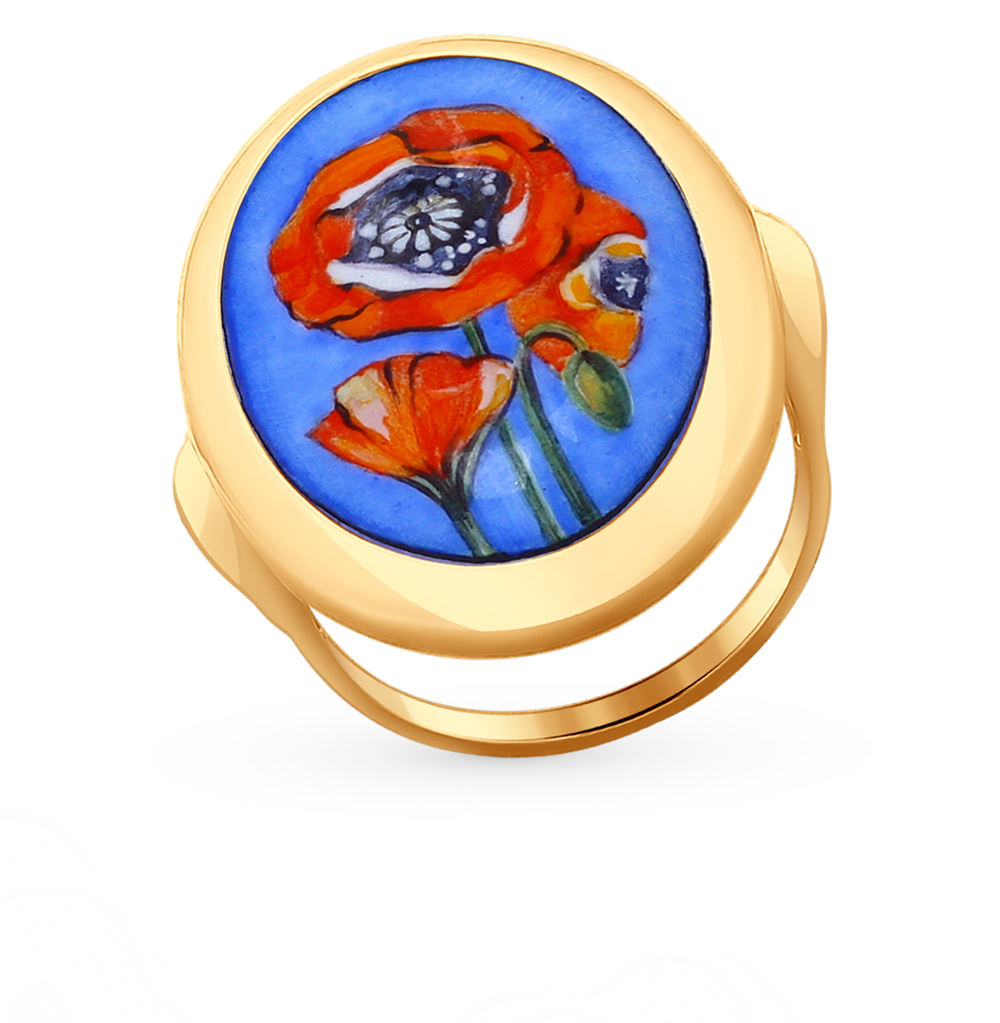 Золотое кольцо с финифтью SOKOLOV 781006 в Новосибирске